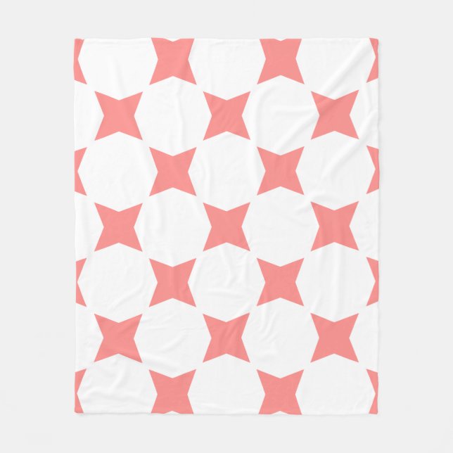 Rose und Pastell Star Design Fleecedecke (Vorderseite)