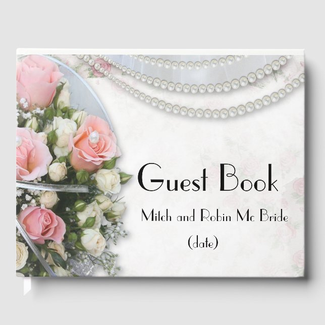 Rose und Perlen Gästebuch (Vorderseite)
