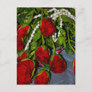 Rose und Perlen Postkarte