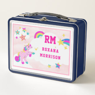 ROSE UND PINK UND EINZIGARTIGE BLAU METALL BROTDOSE