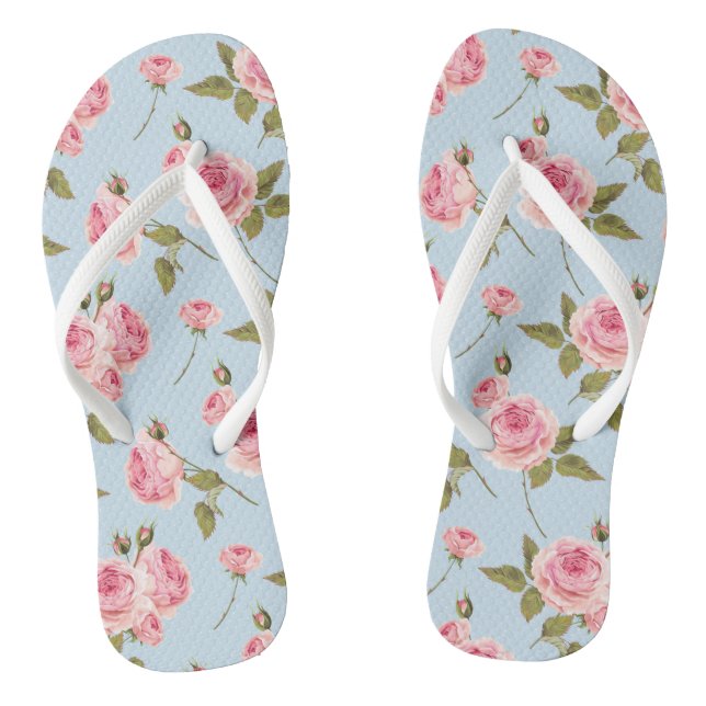 Rose- und Polka-Dots-Muster Flip Flops (Fußbett)