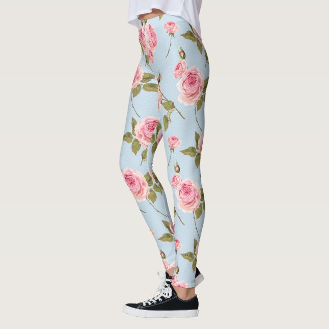 Rose- und Polka-Dots-Muster Leggings (Links)