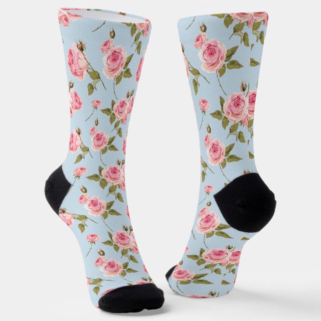 Rose- und Polka-Dots-Muster Socken (Gewinkelt)