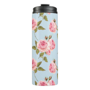 Rose- und Polka-Dots-Muster Thermosbecher