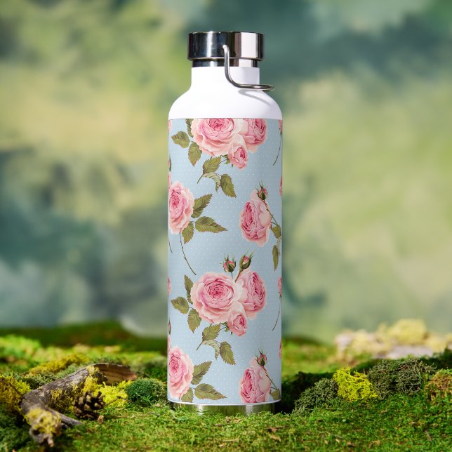 Rose- und Polka-Dots-Muster Trinkflasche (Außenbereich)