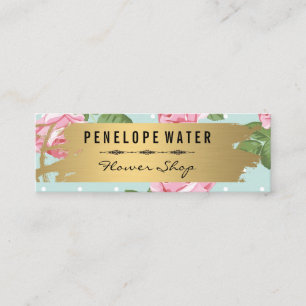 Rose und Polka-Punkte Mini Visitenkarte