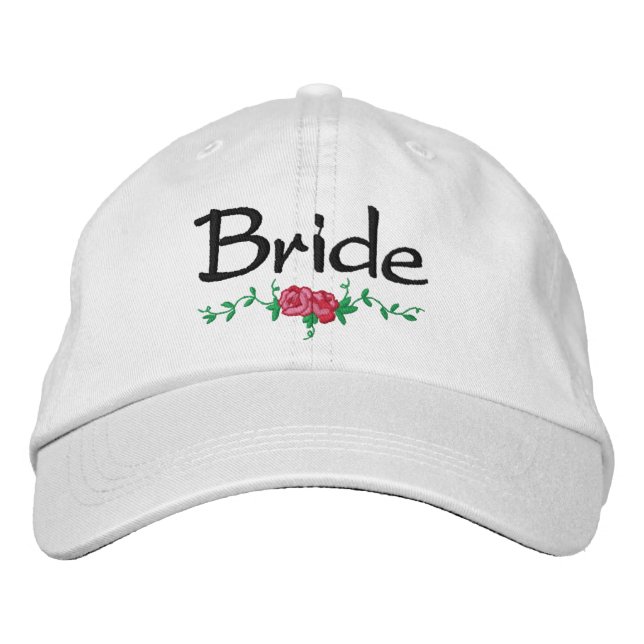 Rose und Reben bestickt Bridal Wedding Cap Bestickte Baseballkappe (Vorderseite)