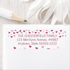 Rose und rosa Herzensrände