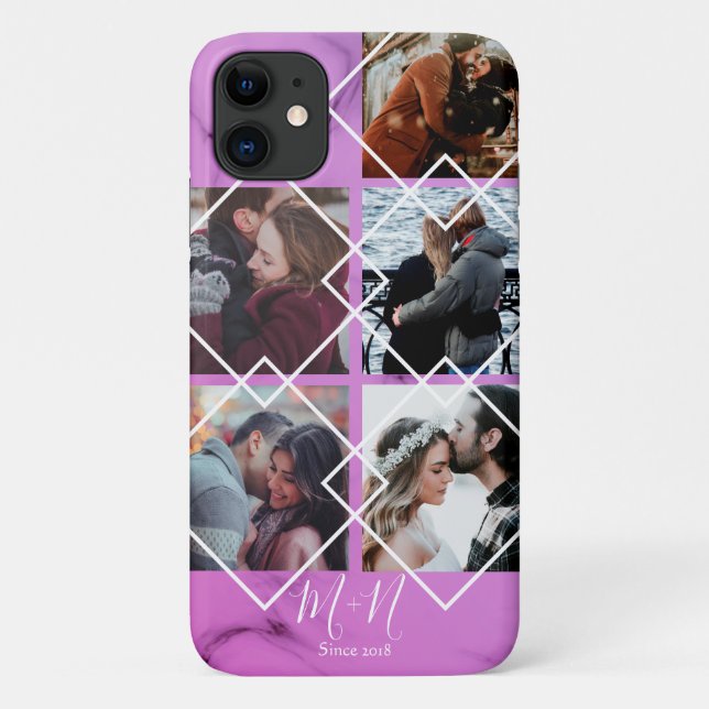 Rose und rosa Marmor Personalisierten Paare Gesche Case-Mate iPhone Hülle (Rückseite)