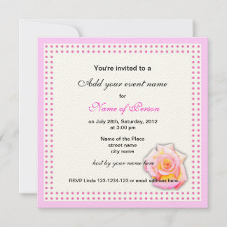 Rose und rosa Punkte Party Einladung