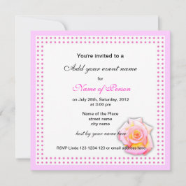 Rose und rosa Punkte Party Einladung