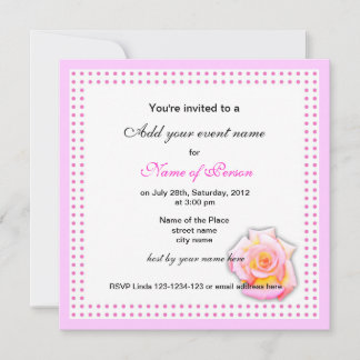 Rose und rosa Punkte Party Einladung