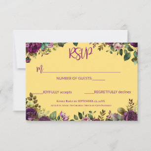 Rose und RSVP-Karte für grüne Hochzeiten Einladung
