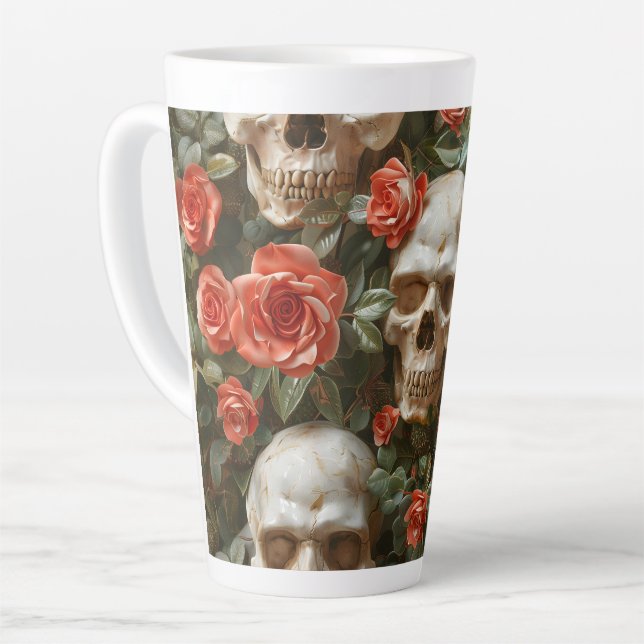 Rose und Schädel Milchtasse (Linke Ecke)