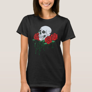 Rose und Schädel T-Shirt