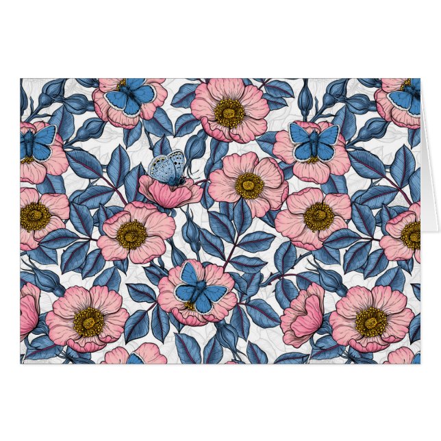 Rose und Schmetterlinge (Vorderseite (Horizontal))