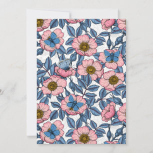 Rose und Schmetterlinge