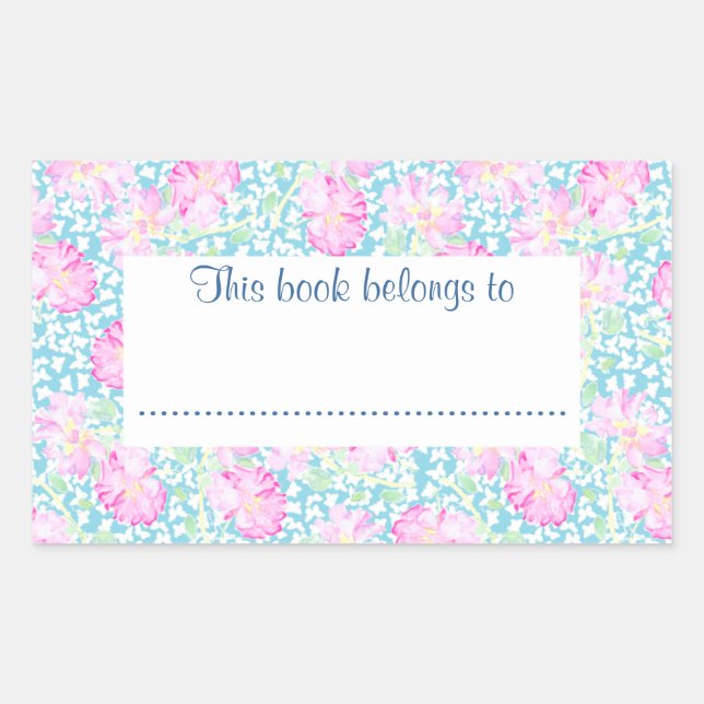 Rose und Schmetterlinge Buchzeichen, um sich anzup Rechteckiger Aufkleber (Vorderseite)