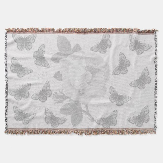 Rose und Schmetterlinge Decke (Vorderseite)