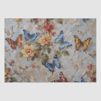 Rose und Schmetterlinge Druckentkundung / Seidenpapier