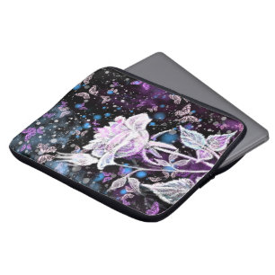 Rose und Schmetterlinge im Winter - schön Laptopschutzhülle