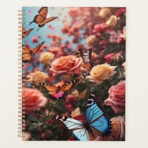 Rose und Schmetterlinge Planer