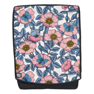 Rose und Schmetterlinge Rucksack