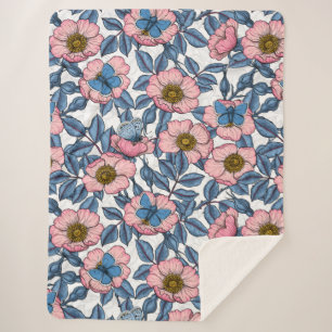 Rose und Schmetterlinge Sherpadecke