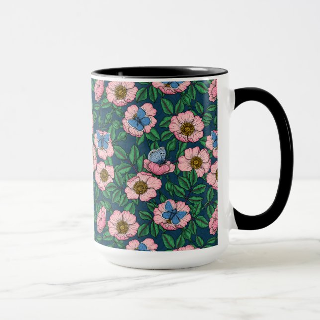 Rose und Schmetterlinge Tasse (Rechts)