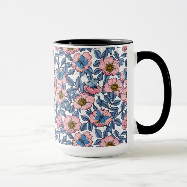 Rose und Schmetterlinge Tasse (Rechts)