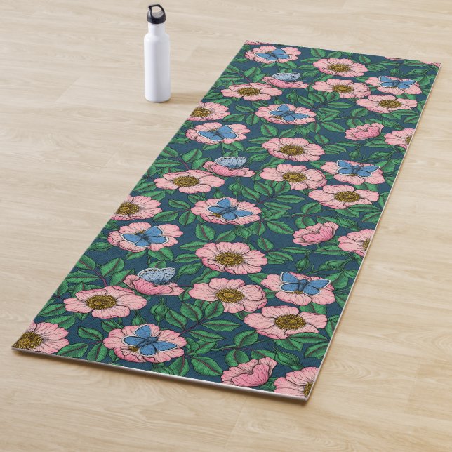 Rose und Schmetterlinge Yogamatte (Beispiel)