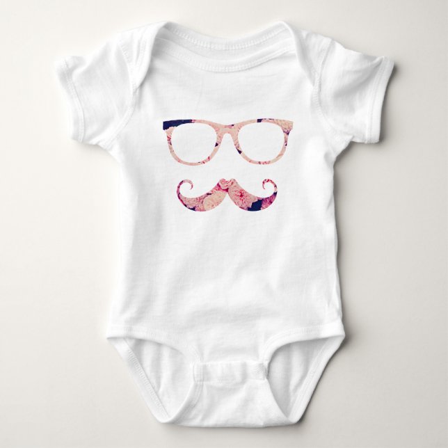 Rose und Schnurrbart Baby Strampler (Vorderseite)