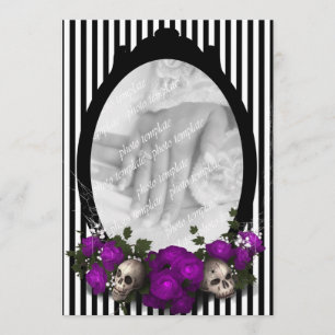 Rose und Skull Frame Goth Hochzeit Einladung