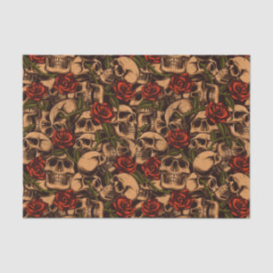 Rose und Skull-Muster Seidenpapier