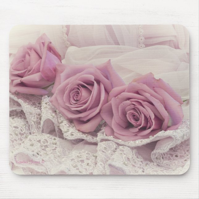 Rose und Spitzen Stillleben Mousepad (Vorne)