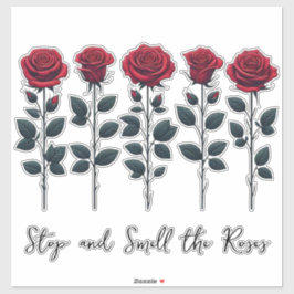 Rose und Sprichwort (8 1/2" Blume auf 14" Aufklebe Aufkleber