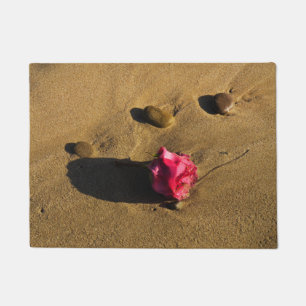 Rose und Steine Fußmatte