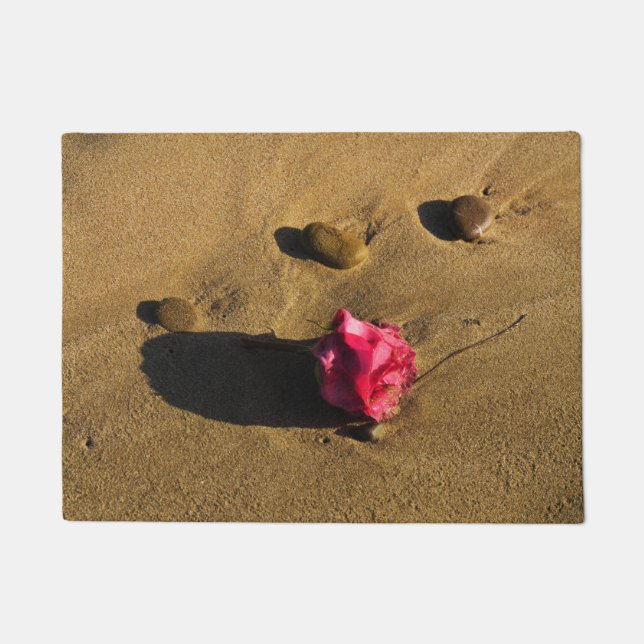 Rose und Steine Fußmatte (Vorderseite)