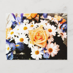 Rose und Tageskarte Postkarte