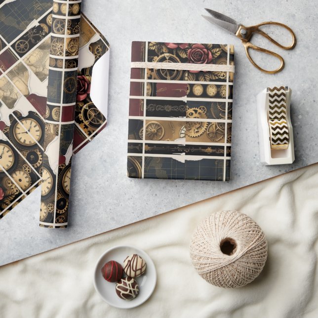 Rose- und Umschlagpapier für Steampulle Geschenkpapier (Kunsthandwerk)