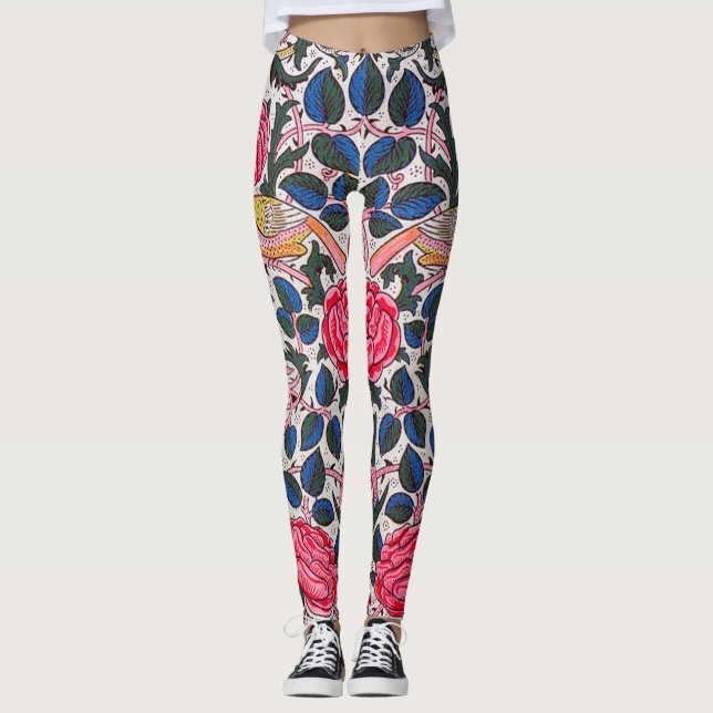 Rose und Vogel, William Morris Leggings (Vorderseite)