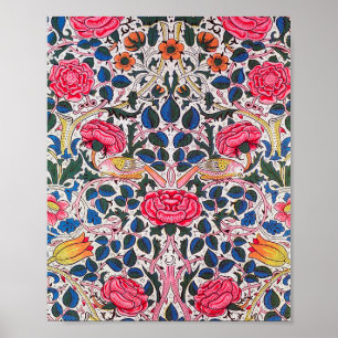 Rose und Vogel, William Morris Poster
