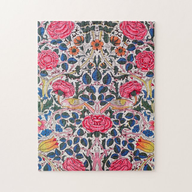 Rose und Vogel, William Morris Puzzle (Vertikal)