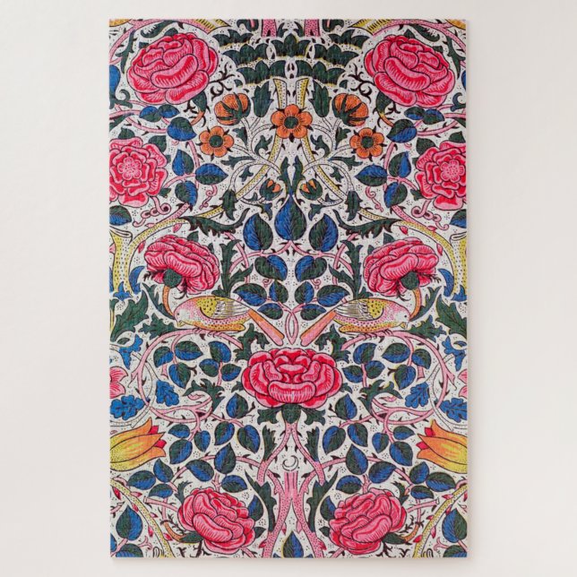 Rose und Vogel, William Morris Puzzle (Vertikal)