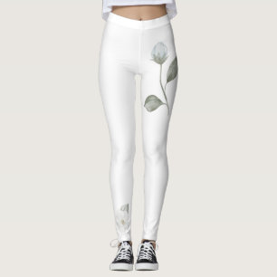 Rose und Wildblumen auf den weißen Leggings