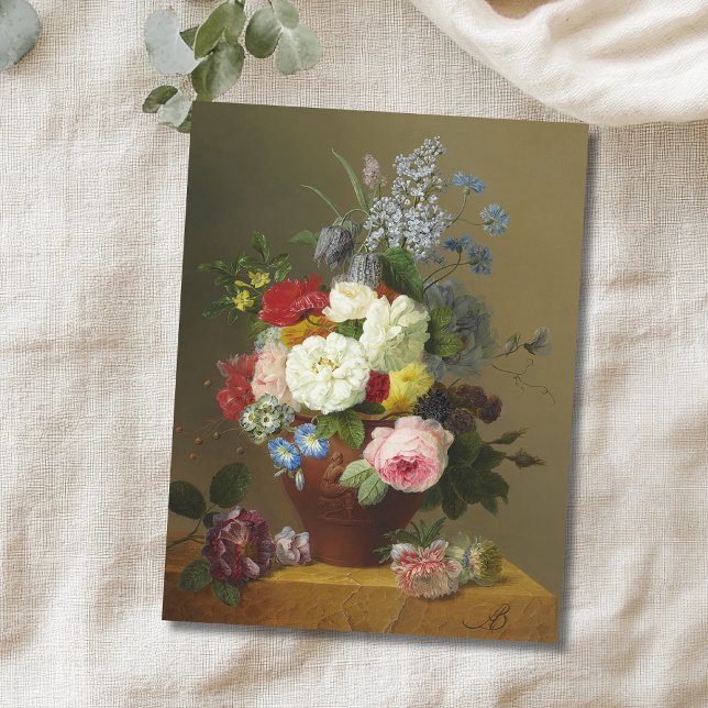 Rose und Wildblumen in einer Terrakotta... Postkarte (Von Creator hochgeladen)