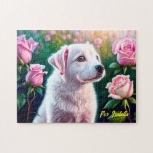 Rose und wunderschöne Sammlung von Hunden Puzzle