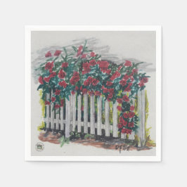 Rose und Zaun Cocktail Papier Napkin Serviette