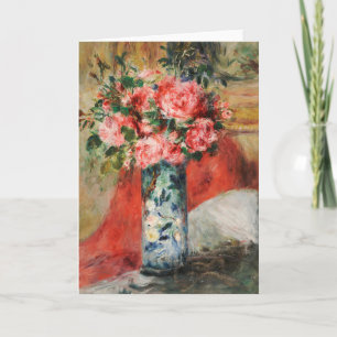 Rose und Zwerge in einer Vase   Renoir Karte