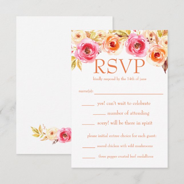 Rose Unity Einladung (Vorne/Hinten)